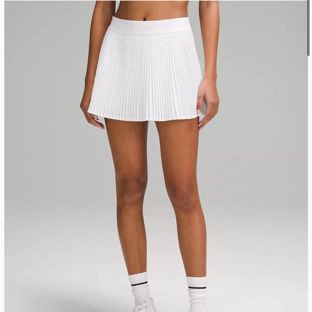 Lululemon white Varsity High-Rise Pleated Tennis Skirt